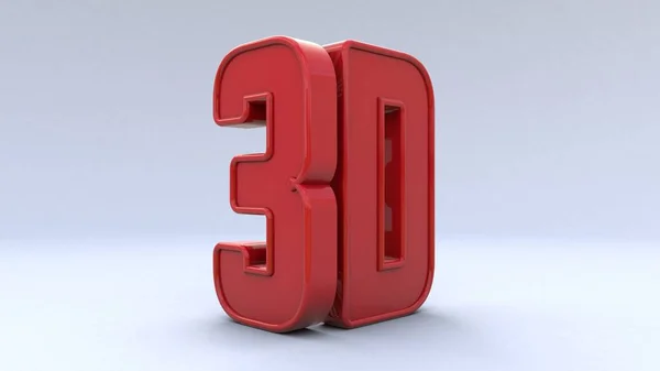 Illustration Grand logo tridimensionnel sur fond blanc isolé mat. Peinture rouge brillant. Logo 3d. Rendu 3d . — Photo