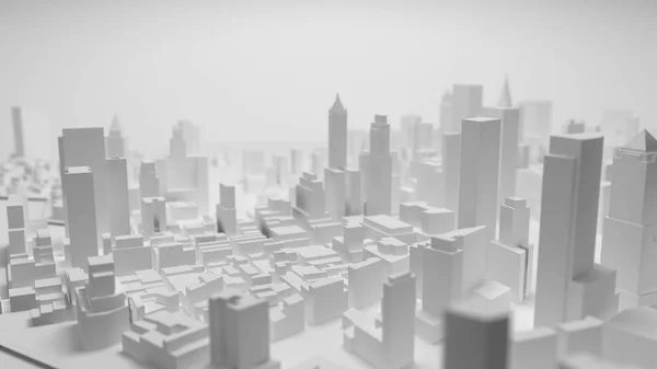 3D city panorama isolerad på vit bakgrund. 3D-rendering. — Stockfoto
