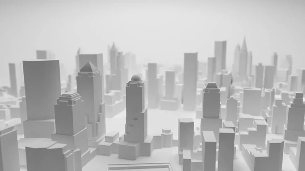 Beyaz arka plan üzerinde izole 3d şehir panoraması. 3D render. — Stok fotoğraf