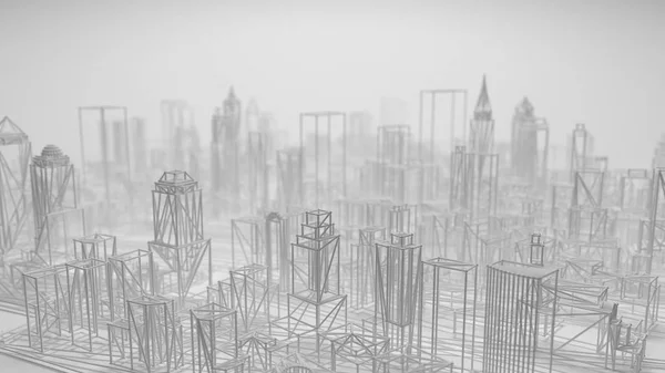 3D Πανόραμα πόλεων που απομονώνονται σε λευκό φόντο. 3D rendering. — Φωτογραφία Αρχείου