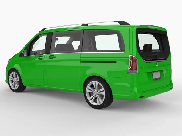 Mercedes-Benz V-clase verde sobre fondo blanco. Ilustración de trama tridimensional. renderizado 3d . — Foto de Stock