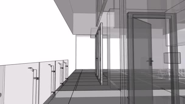 Construction Immeuble Résidentiel Avec Territoire Une Piscine Graphiques Lignes Avec — Video