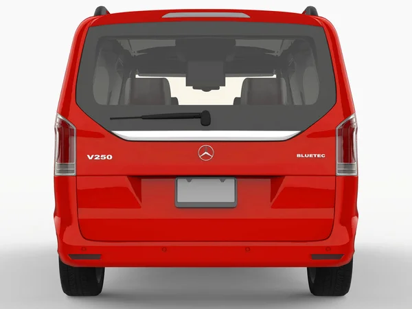 Red Mercedes-Benz V-klasse op een witte achtergrond. Driedimensionale raster illustratie. 3D-rendering. — Stockfoto