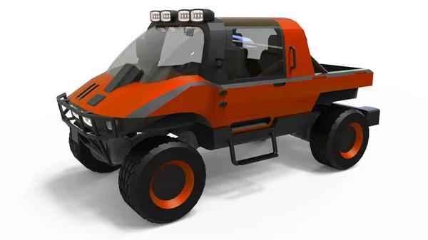 Speciella all - terrain fordon för svår terräng och svåra väg- och väderförhållanden. 3D-rendering. — Stockfoto