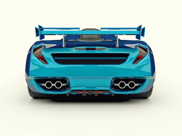 Concept-car de course bleu. Image d'une voiture sur fond blanc. Rendu 3d . — Photo