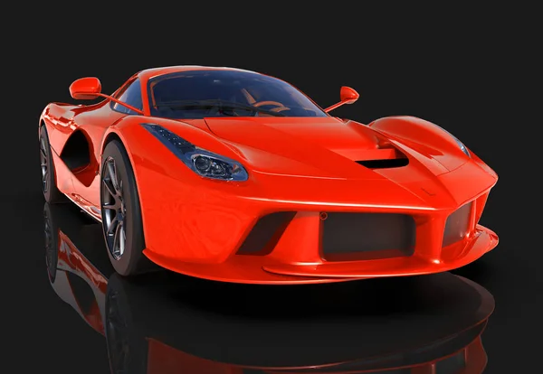 Sports car. The image of a sports red car on a black background. 3d illustration. — Stock Photo, Image