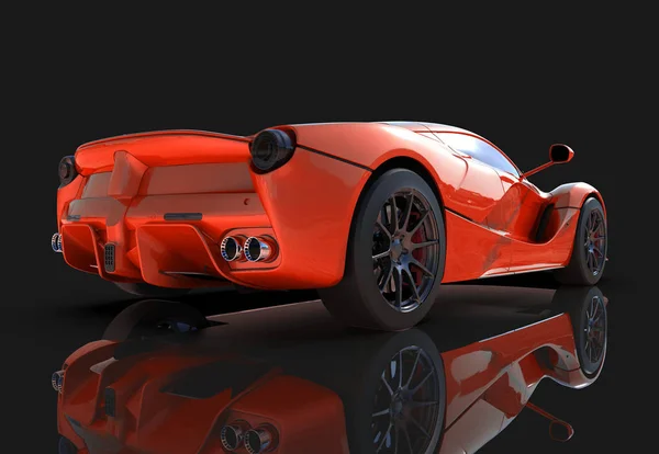 Sports car. The image of a sports red car on a black background. 3d illustration. — Stock Photo, Image