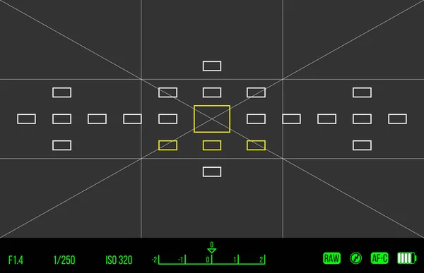 Vector template for your design. Camera viewfinder. Focusing screen of the camera. Viewfinder camera recording. — Stock Vector