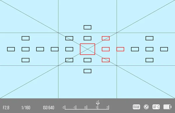 Vector template for your design. Camera viewfinder. Focusing screen of the camera. Viewfinder camera recording. — Stock Vector