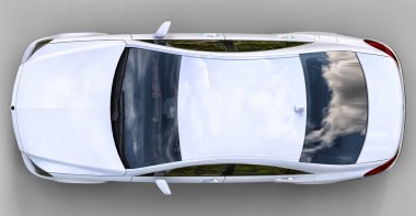 Gri bir arka plan üzerinde beyaz Mercedes Benz Cls Coupe. 3D render.