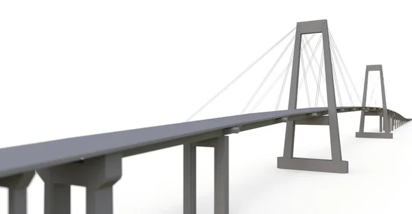 Ponte Cabo Com Viaduto Renderização — Fotografia de Stock
