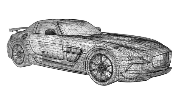 Het Model Heeft Een Premium Coupe Raster Illustratie Vorm Van — Stockfoto