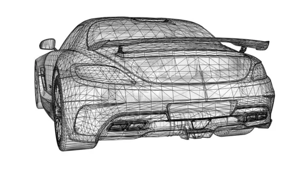 Het Model Heeft Een Premium Coupe Raster Illustratie Vorm Van — Stockfoto