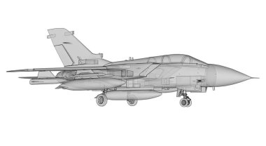 Askeri jet savaş siluetleri. Çizgi çizen uçak görüntüsü. Uçağın iç yapısı. 3d oluşturma.