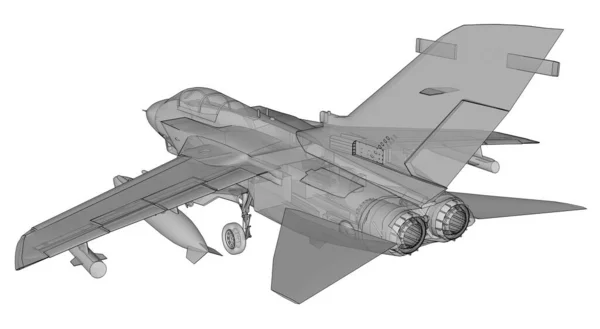 Askeri Jet Savaş Siluetleri Çizgi Çizen Uçak Görüntüsü Uçağın Yapısı — Stok fotoğraf