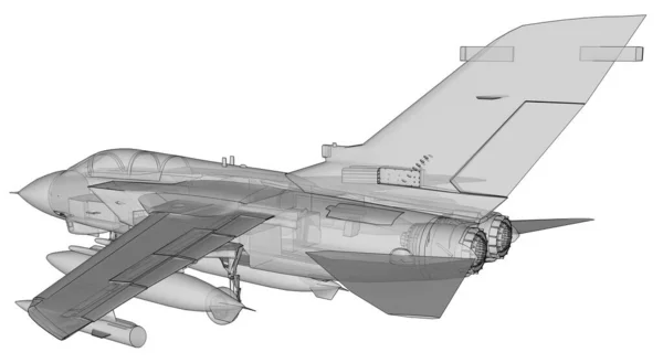 Silhouette Caccia Jet Militare Immagine Velivoli Linee Contorno Struttura Interna — Foto Stock