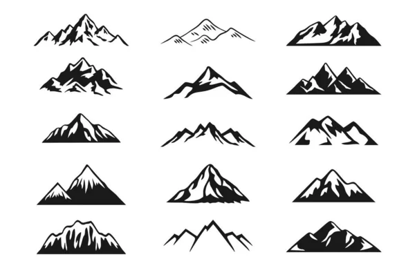 Hill Collection Set Clip Art Design Illustrator Vector Mountain Silhouette — Stock Vector