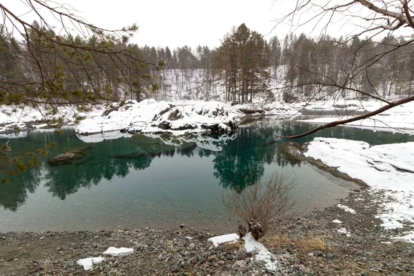 Espelho Lago Nas Montanhas Altai — Fotografia de Stock