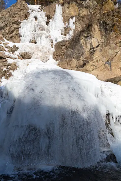 Beautifully Frozen Waterfall Winter — Stock Photo, Image