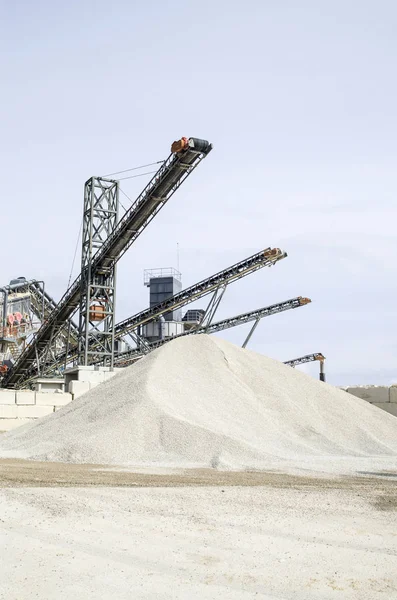 Several belt conveyors in Gravel Quarry — Stock Photo, Image