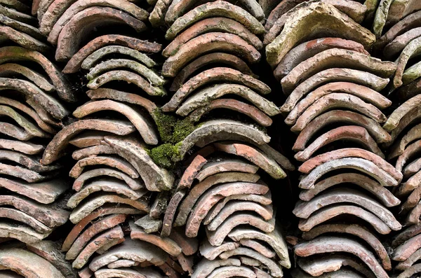 Heap of old greek roof tiles — Stock Photo, Image