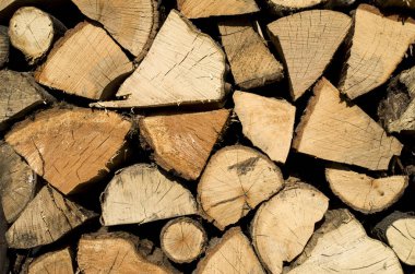 doğranmış kuru odun yığını içinde günlüğe kaydeder.