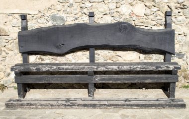 Siyah eski ahşap rustik Bank