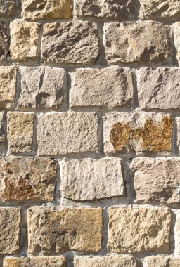 Eski taş duvar closeup güneşte