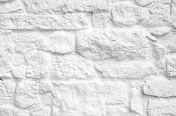 New white painted stone wall closeup