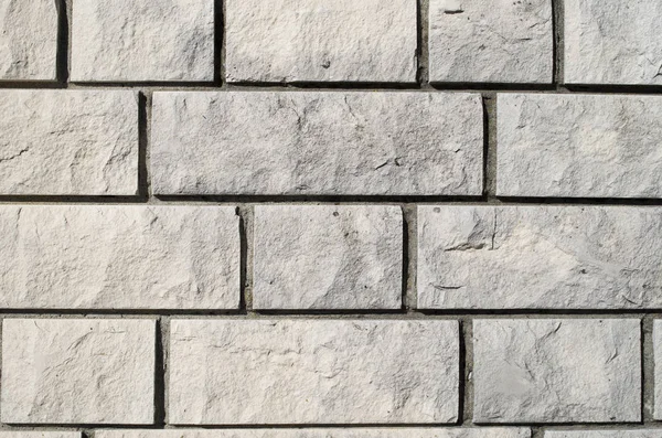 Nova parede de pedra branca closeup — Fotografia de Stock