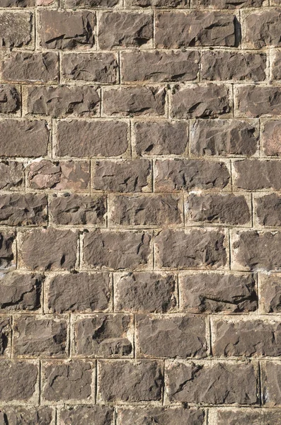 Antiguo primer plano de pared de piedra marrón — Foto de Stock