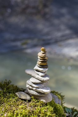 Küçük çakıl taşları closeup Piramidi