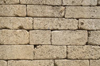 Renkli antik taş duvar, yakın plan.