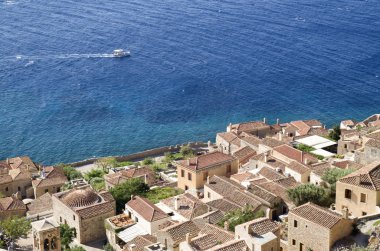 Morec 'teki antik Yunan şehri Monemvasia' nın en iyi manzarası.