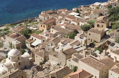 Morec 'teki antik Yunan şehri Monemvasia' nın en iyi manzarası.
