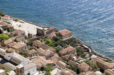 Morec 'teki antik Yunan şehri Monemvasia' nın en iyi manzarası.