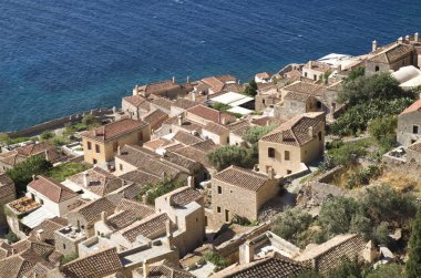 Morec 'teki antik Yunan şehri Monemvasia' nın en iyi manzarası.