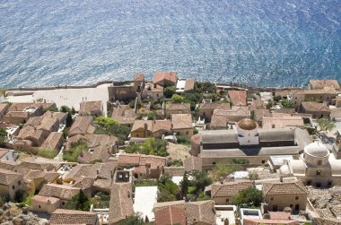 Morec 'teki antik Yunan şehri Monemvasia' nın en iyi manzarası.