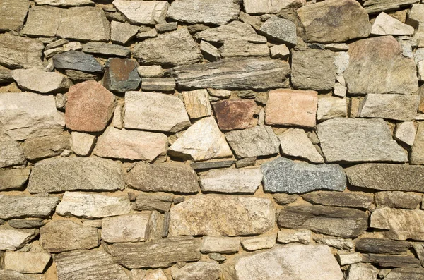 Alte Bunte Steinmauer Nahaufnahme Sonnigen — Stockfoto