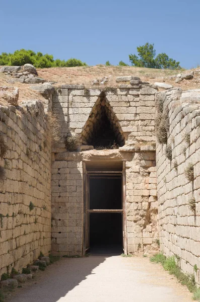 Dromos Entrada Tholos Tumba Aegisthus Mycenae Grecia Europ — Foto de Stock