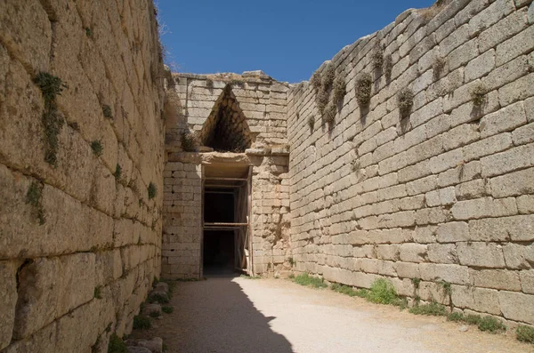 Dromos Entrada Tholos Tumba Aegisthus Mycenae Grecia Europ — Foto de Stock