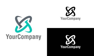İletişim logosu şablonu tasarımı. Simge ya da tasarım konsepti için yaratıcı vektör amblemi. Soyut geri dönüşüm logo şablonu tasarımı.