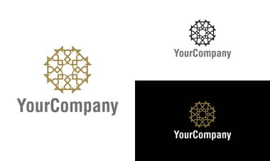 Yaratıcı süs logosu tasarım şablonu. Evrensel süs vektör logosu. Simge veya tasarım konsepti için yaratıcı vektör amblemi.