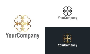 Yaratıcı süs logosu tasarım şablonu. Evrensel süs vektör logosu. Simge veya tasarım konsepti için yaratıcı vektör amblemi.