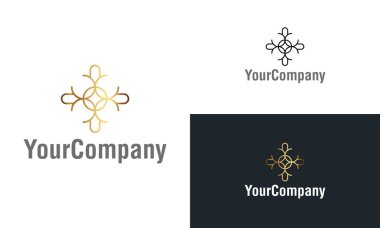 Yaratıcı süs logosu tasarım şablonu. Evrensel süs vektör logosu. Simge veya tasarım konsepti için yaratıcı vektör amblemi.