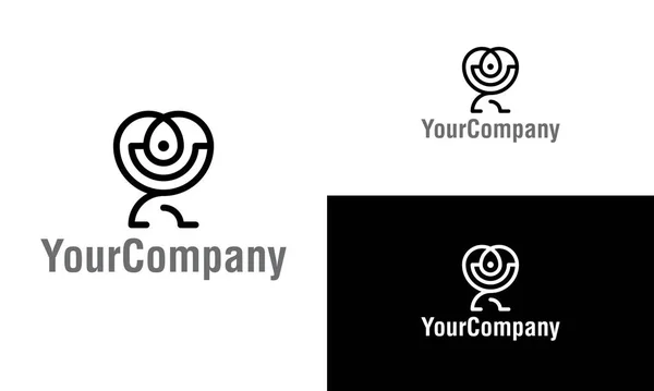 Unterschwellige Menschliche Und Sport Logo Vorlage Design Kreatives Vektor Emblem — Stockvektor