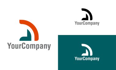 D harfi logo tasarım şablonu. Basit minimalist şablon grafik çizimi. Simge veya tasarım konsepti için yaratıcı vektör amblemi.