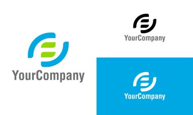 Soyut şekil ve E harfi logo tasarım şablonu. Basit minimalist şablon grafik çizimi. Simge veya tasarım konsepti için yaratıcı vektör amblemi.