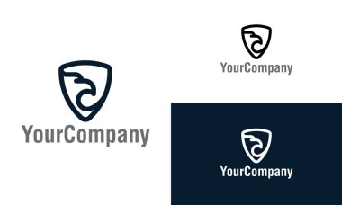 Kartal logosu şablon tasarımı elementleri. Basit minimalist şablon grafik çizimi. Simge veya tasarım konsepti için yaratıcı vektör amblemi.