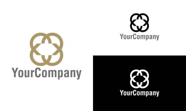 Soyut çiçek süsü logo ikonu vektör tasarımı. Zarif ve lüks süs vektör logoti sembolü.